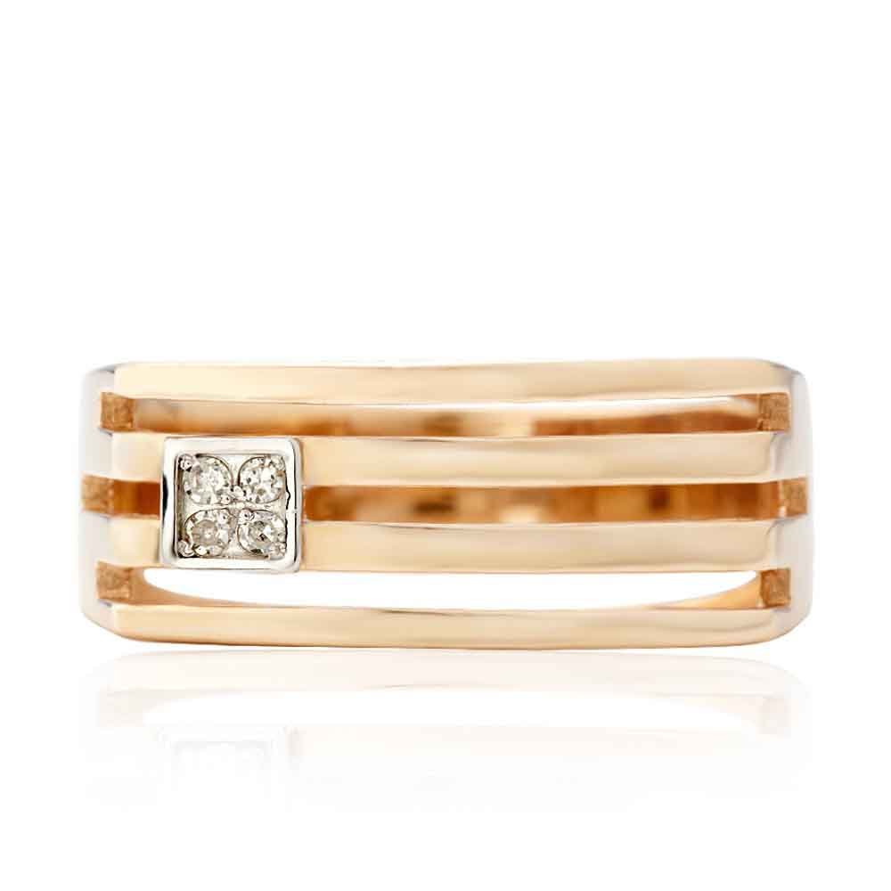 Кольцо-печатка из золота с бриллиантом