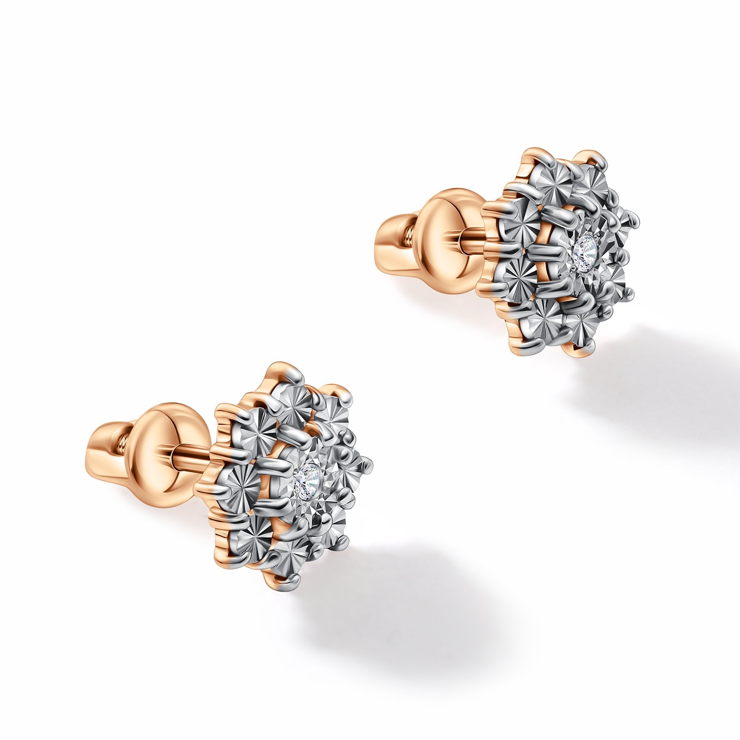 Золотые серьги с бриллиантами