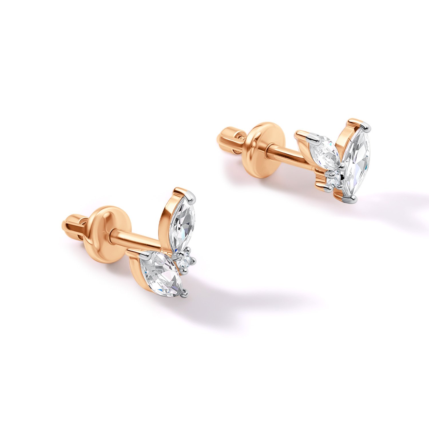 Золотые серьги с фианитами