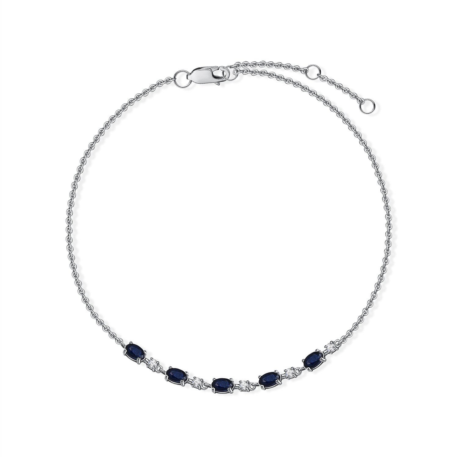 Фото «Серебряный браслет с сапфирами и фианитами»