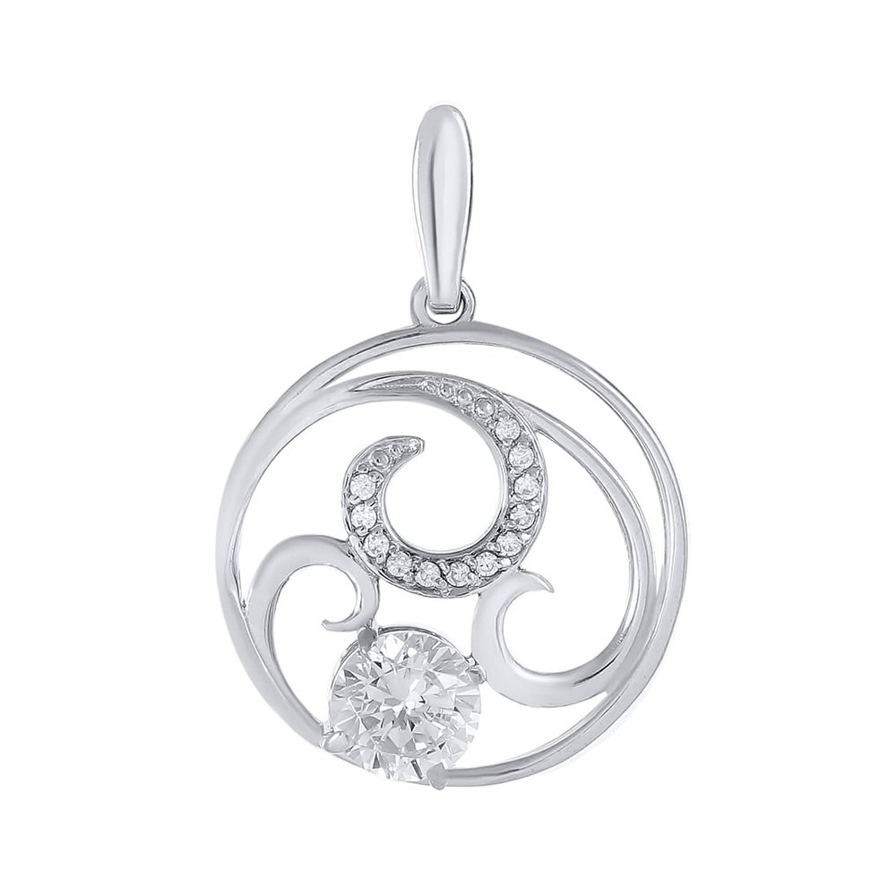 Подвеска из серебра с фианитами