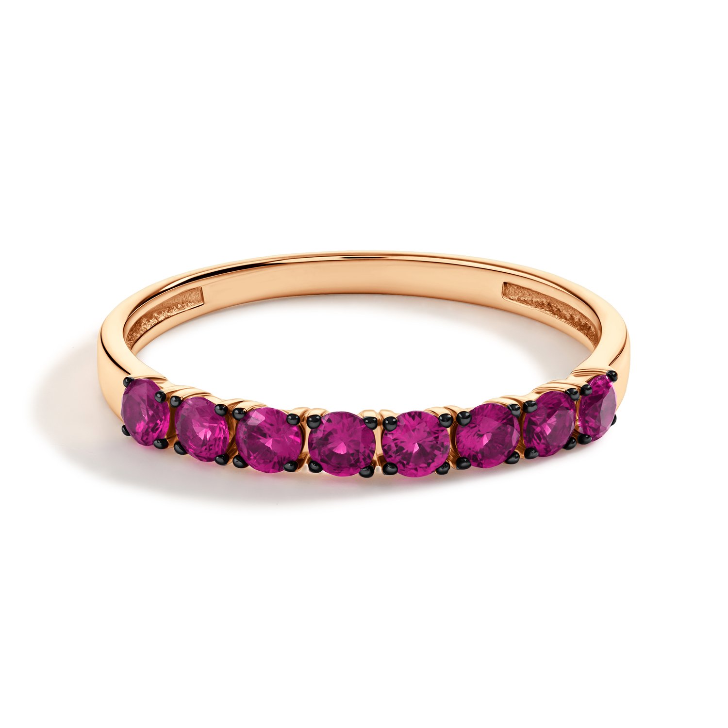 Золотое кольцо с рубинами выращенными