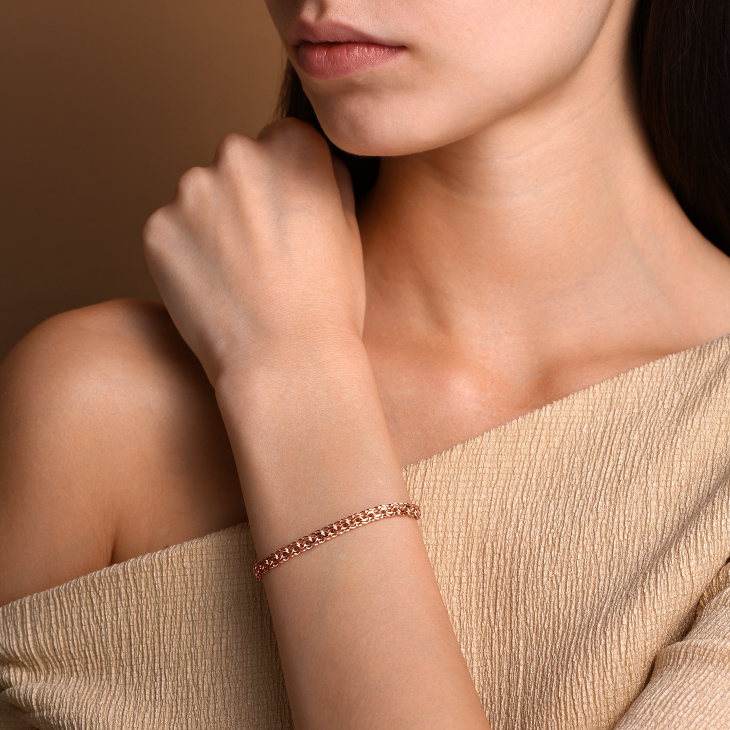 Золотой браслет облегченный