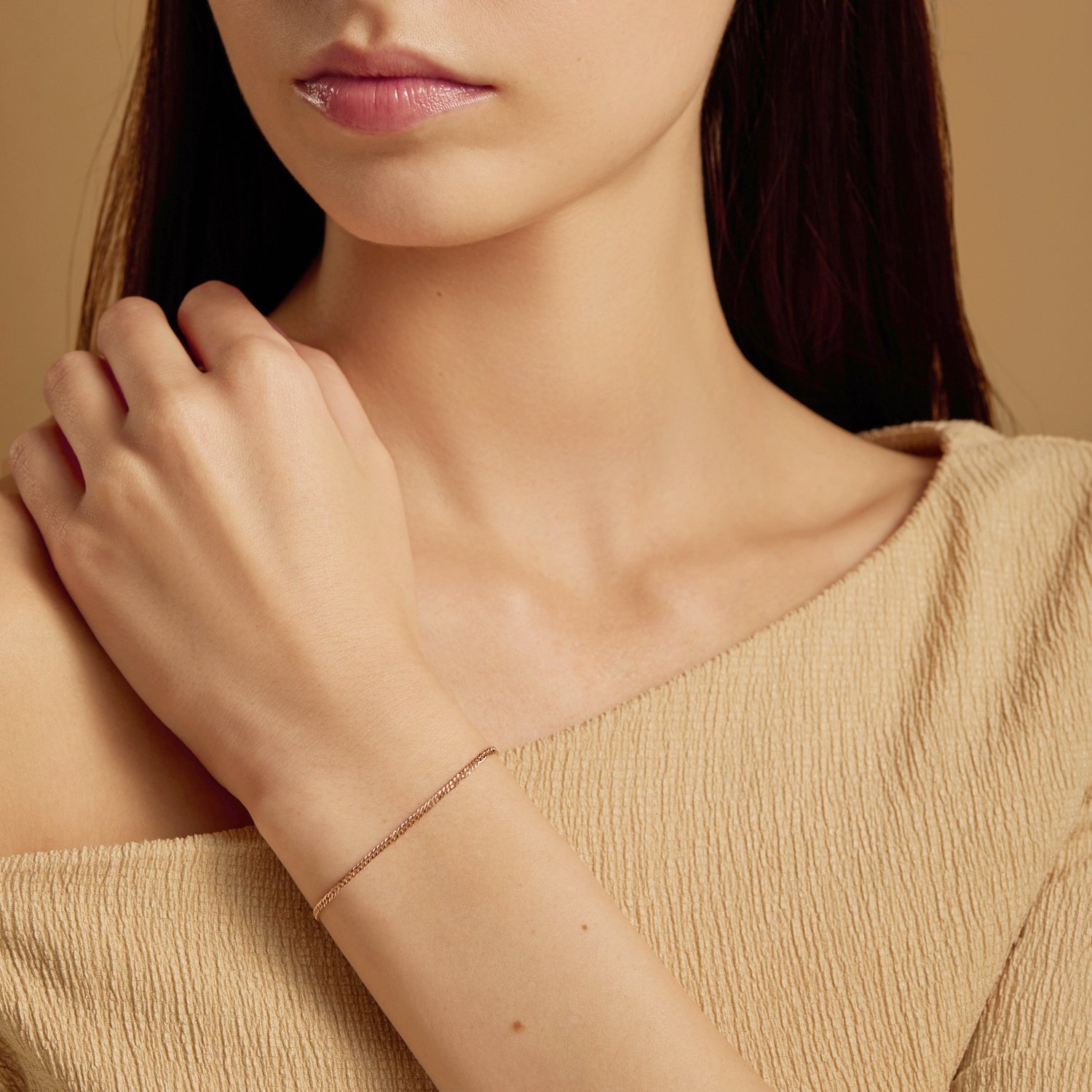 Золотой браслет облегченный