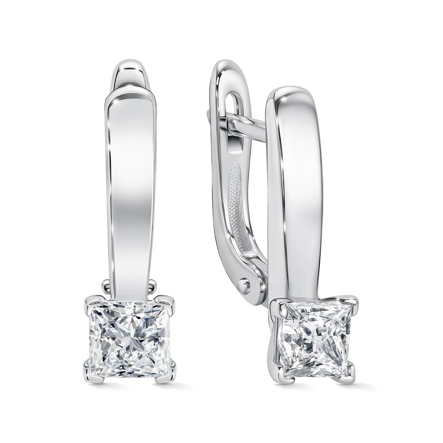 Фото «Серебряные серьги с бриллиантами выращенными»