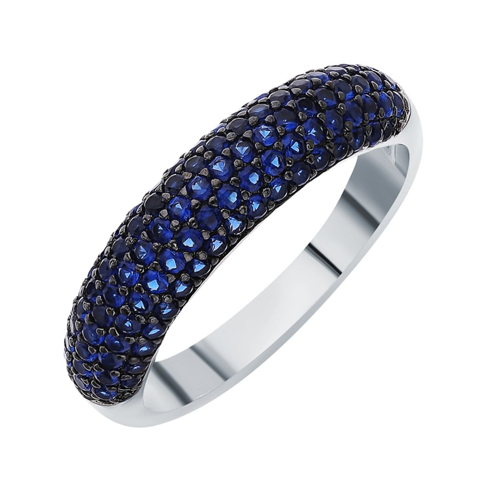 Серебряное кольцо со шпинелью и родированием