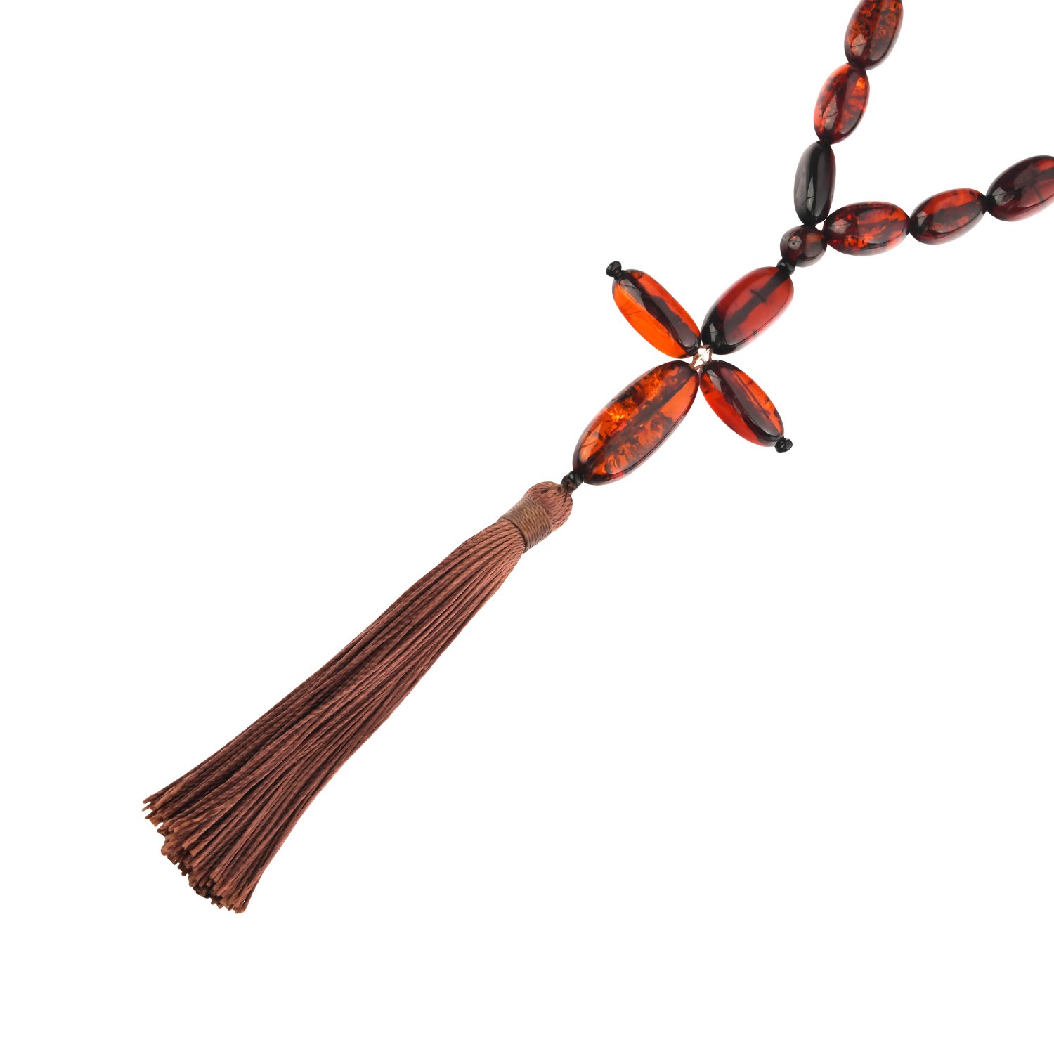 Янтарные православные четки "Слива"