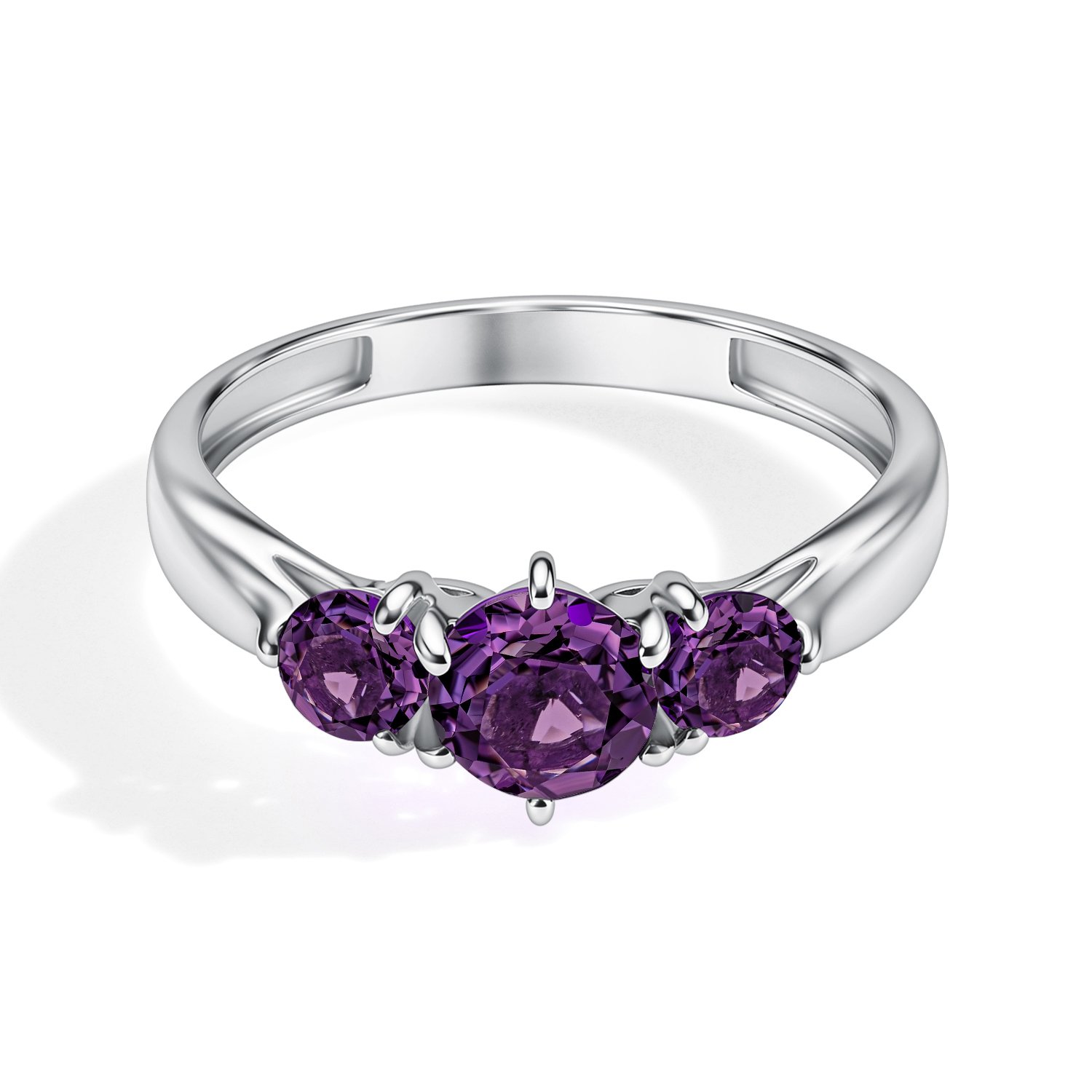 Серебряное кольцо с аметистами