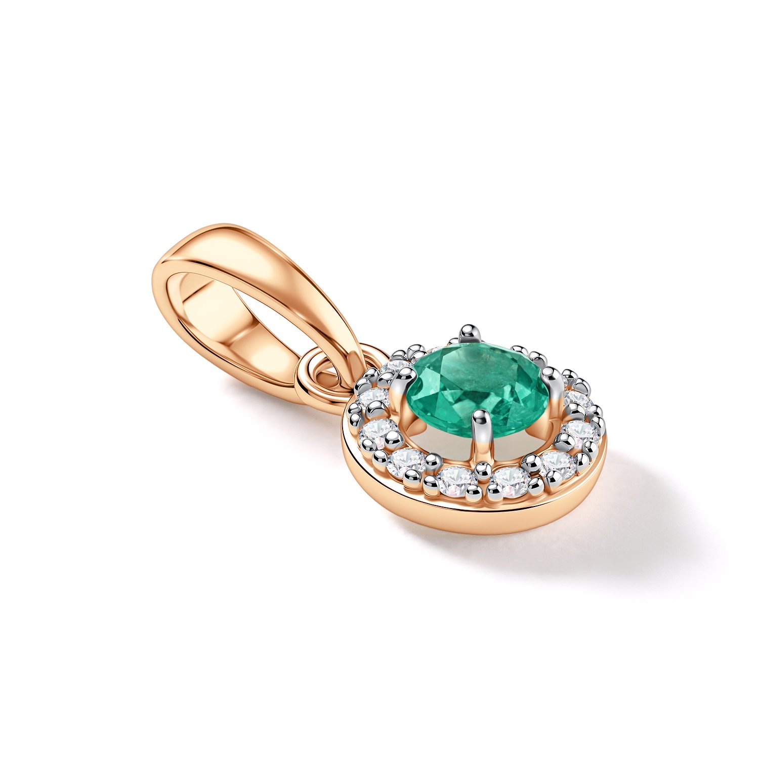 Золотая подвеска с изумрудом и бриллиантами