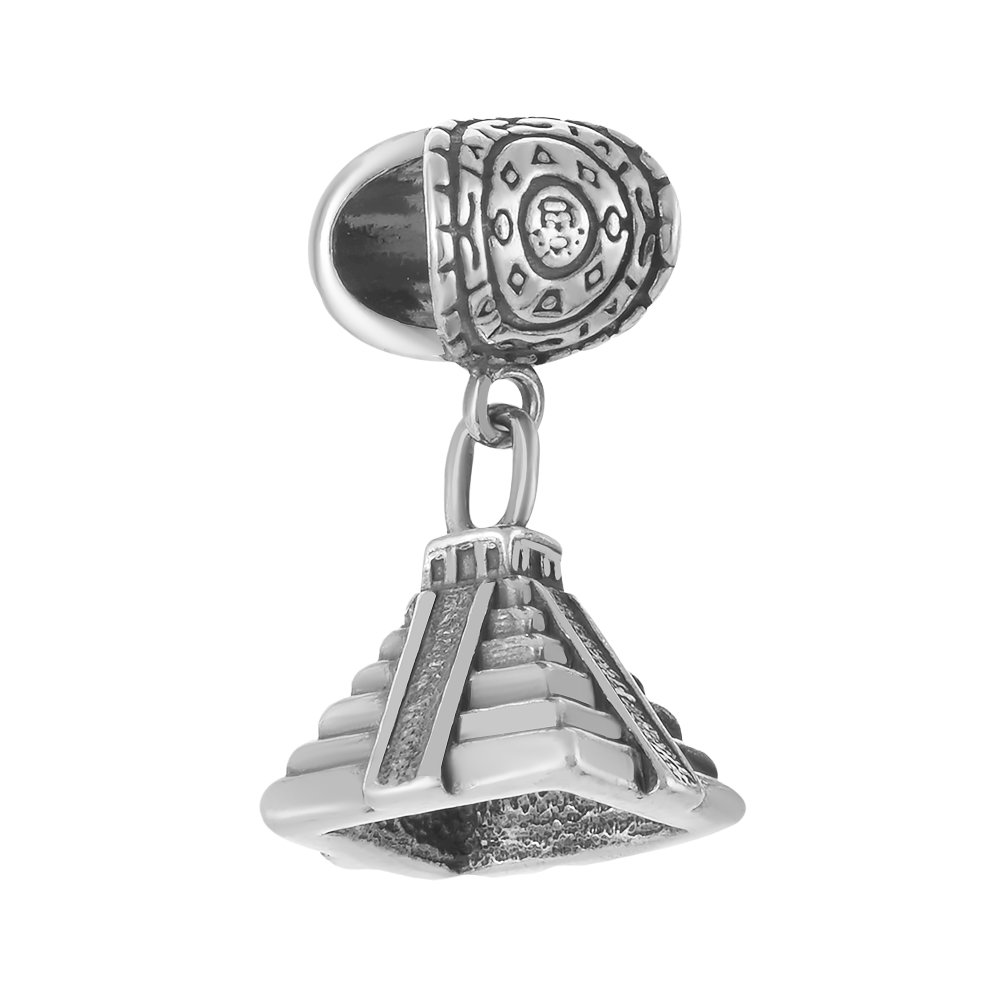 Серебряный шарм Пирамида Майя с чернением