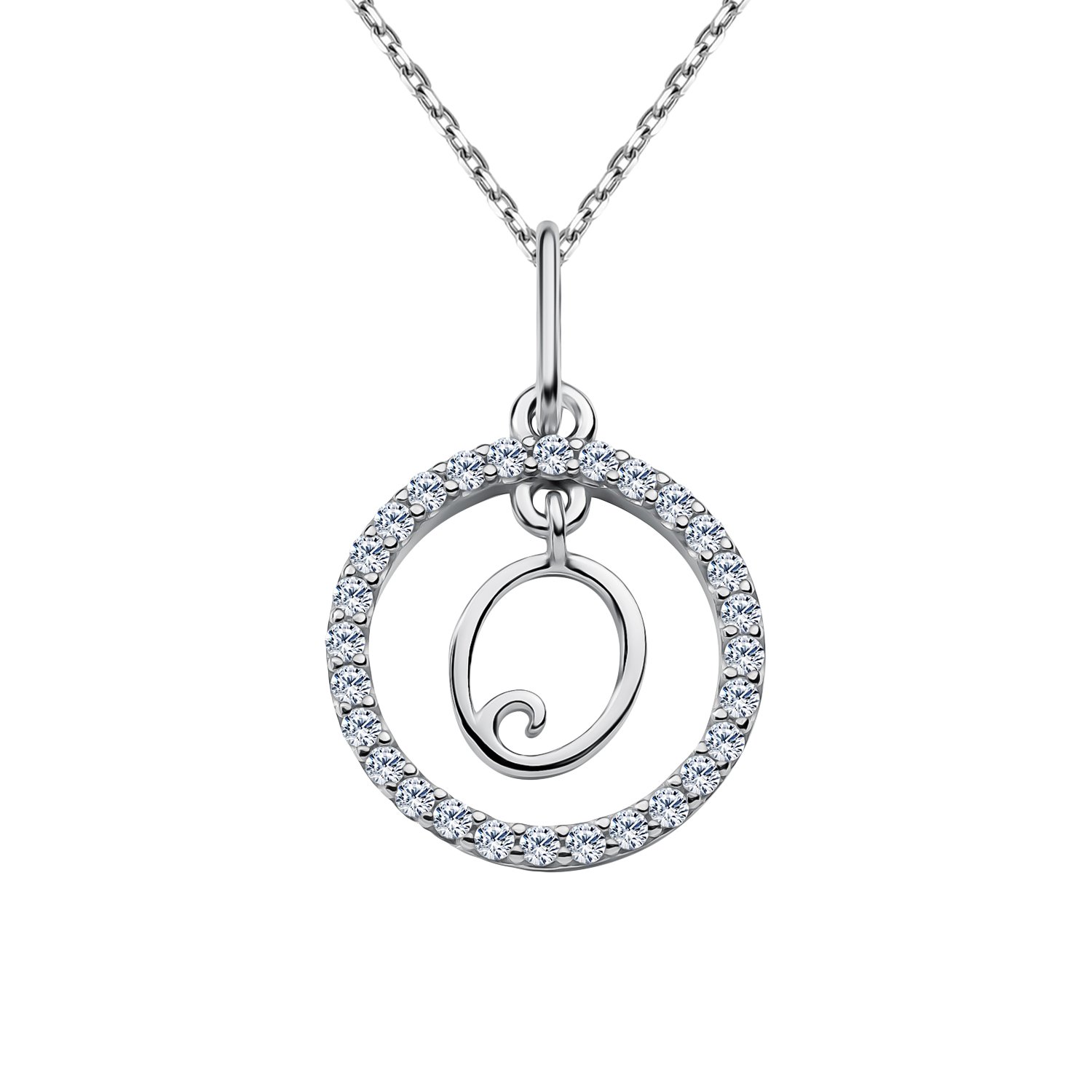 Серебряная подвеска Буква О с фианитами