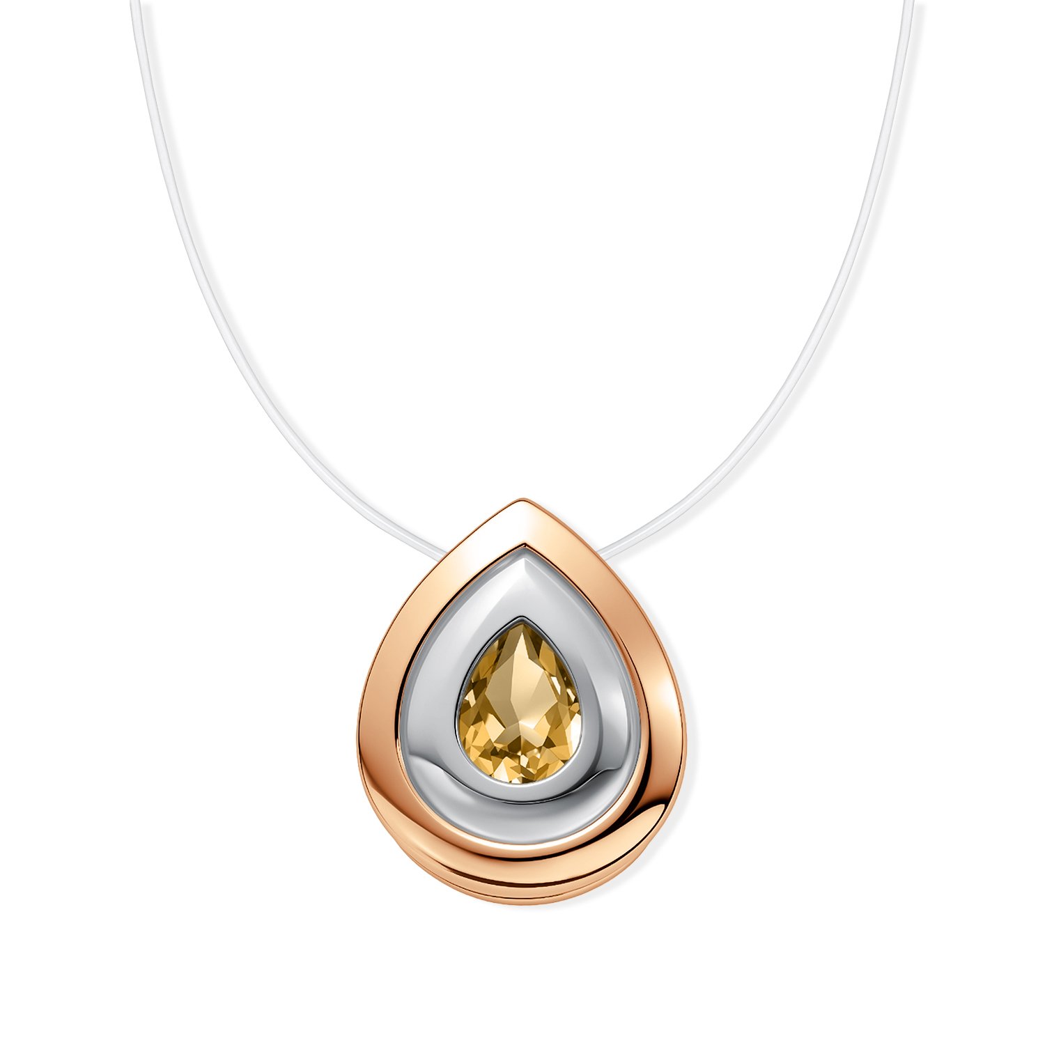 Фото «Золотое колье на леске с цитрином»