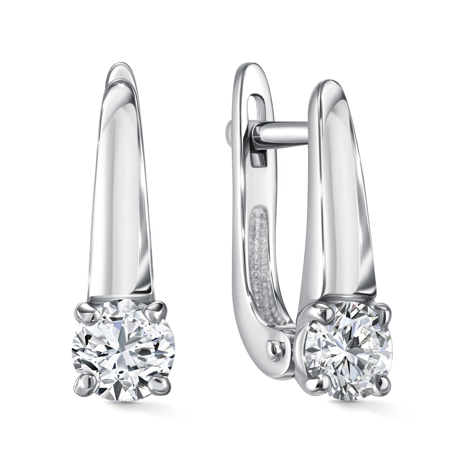 Фото «Серебряные серьги с бриллиантами выращенными»