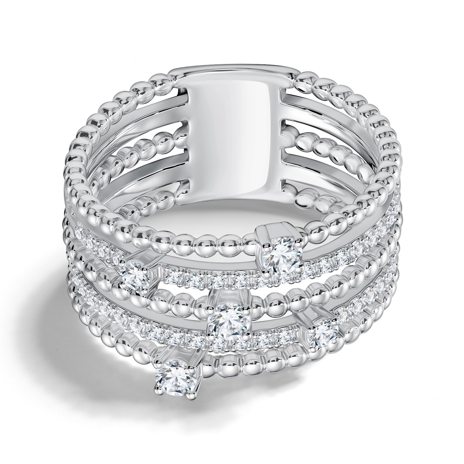 Серебряное кольцо с фианитами