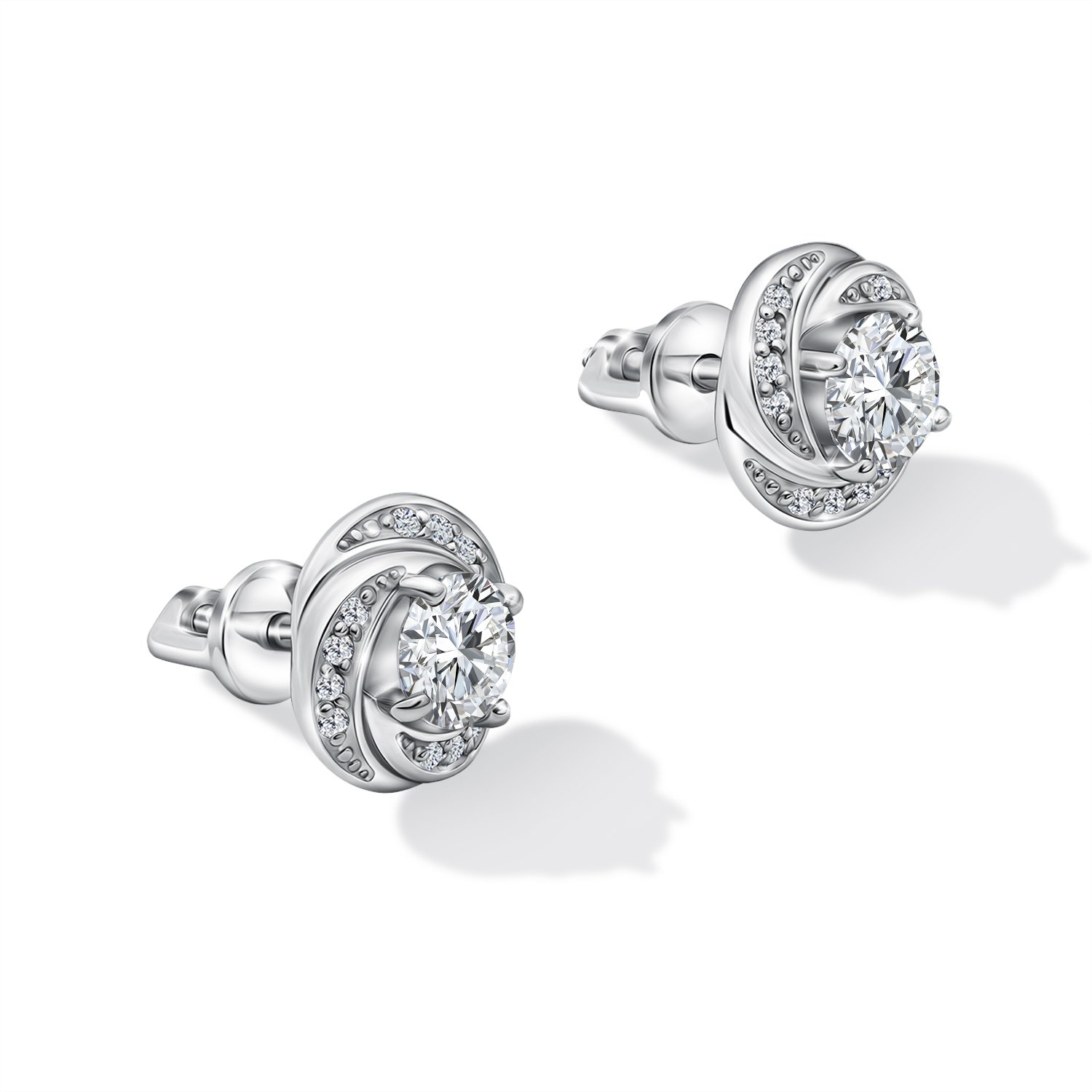 Золотые серьги с бриллиантами выращенными