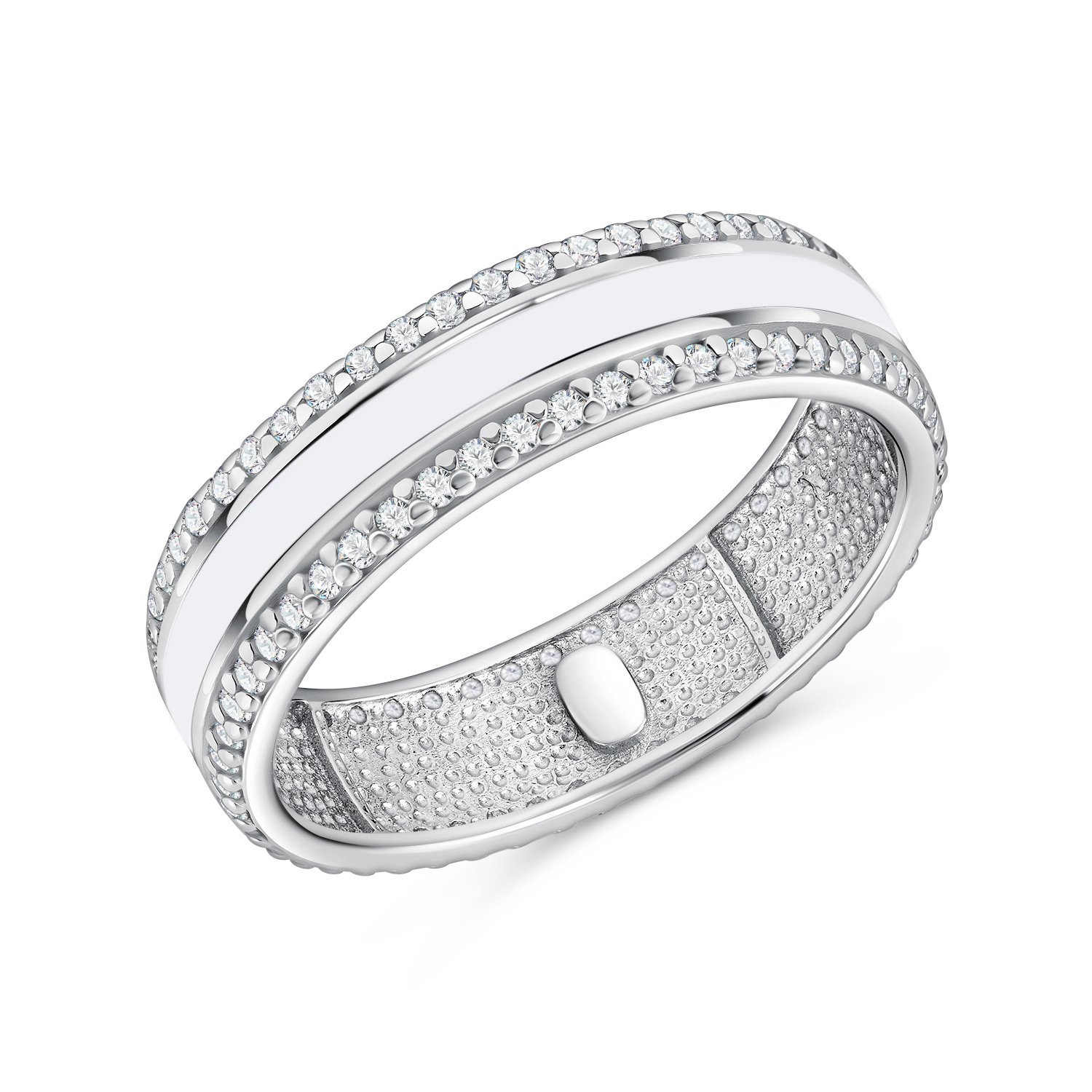 Фото «Серебряное кольцо с эмалью и фианитами»