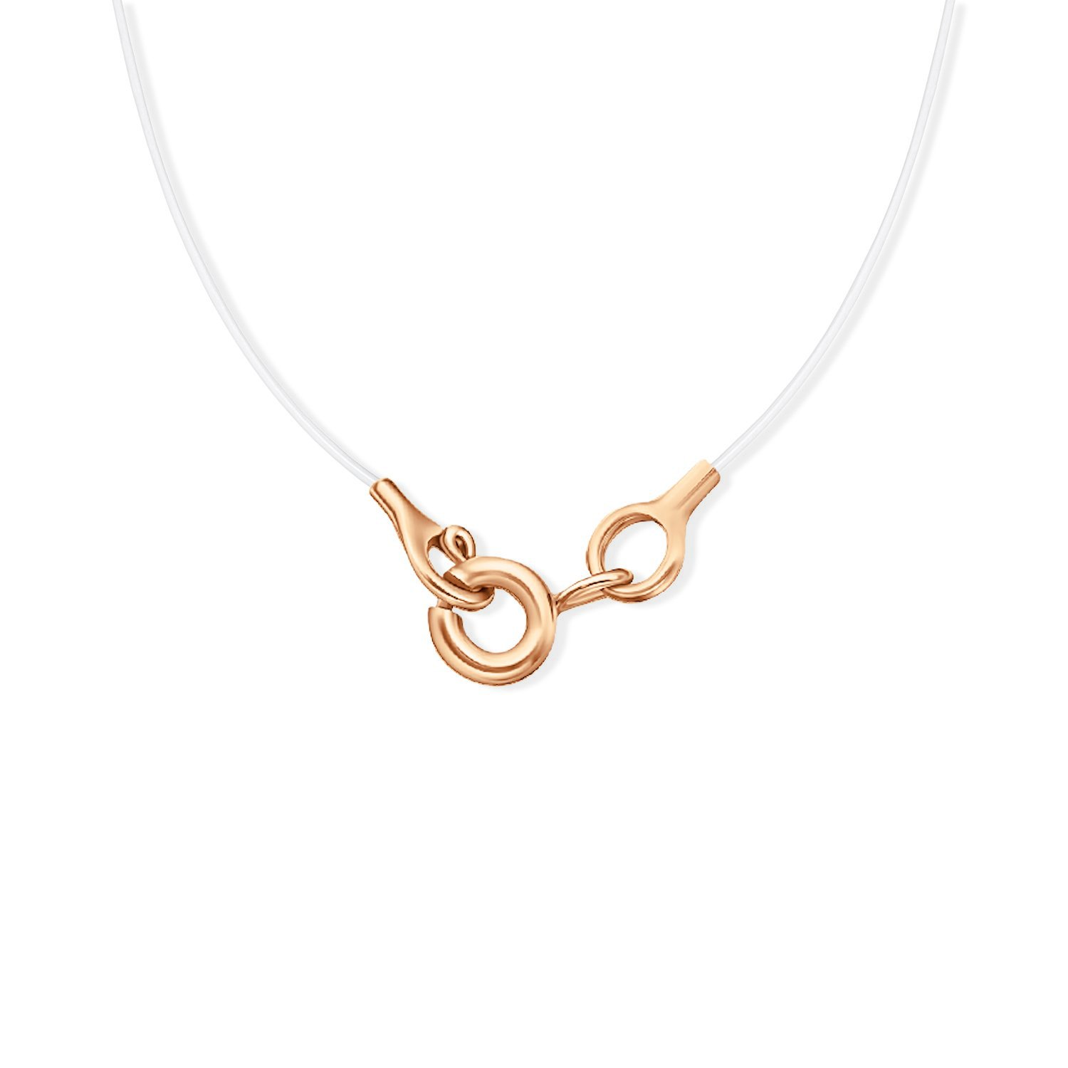 Золотое колье на леске с топазом Sky