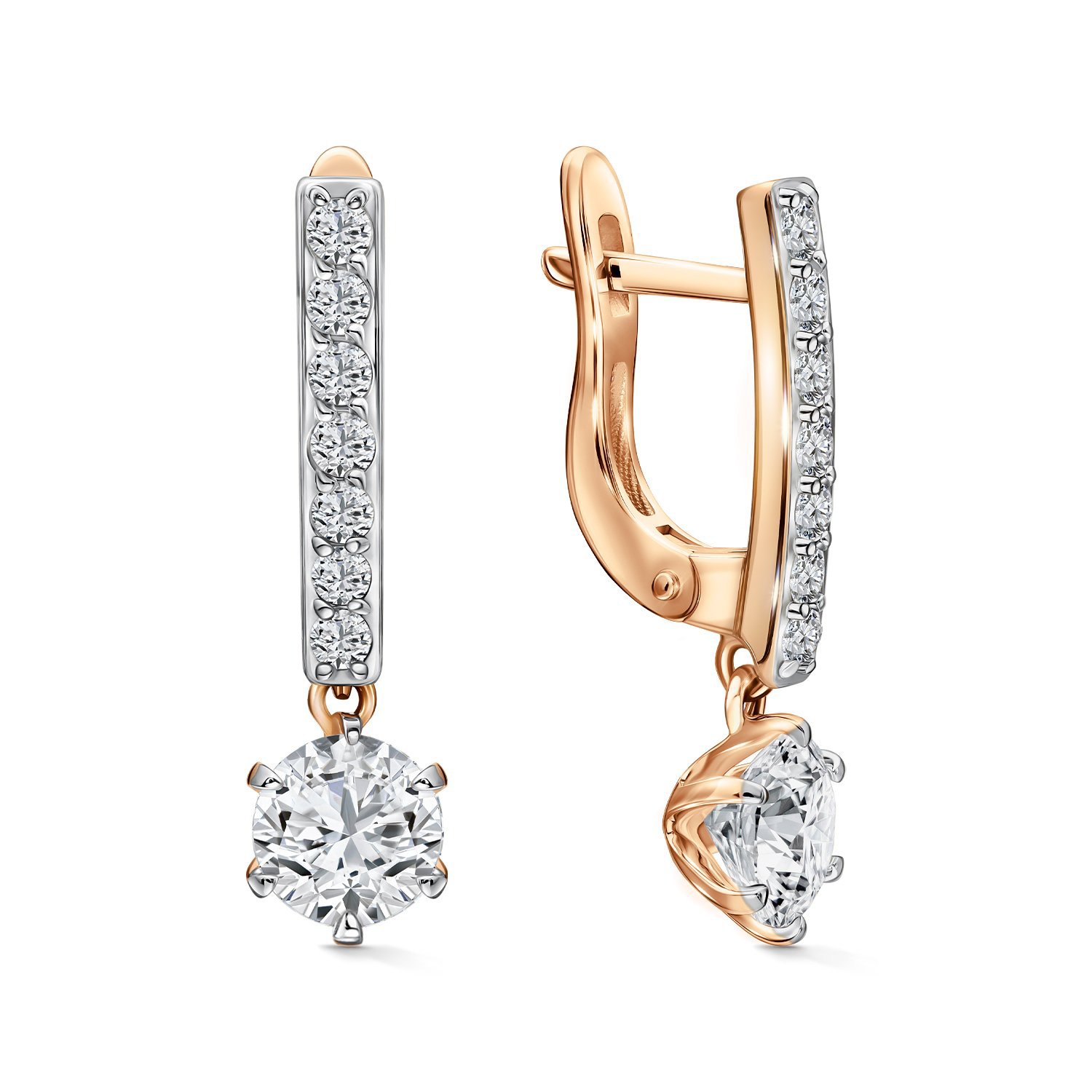 Фото «Золотые серьги с бриллиантами выращенными»