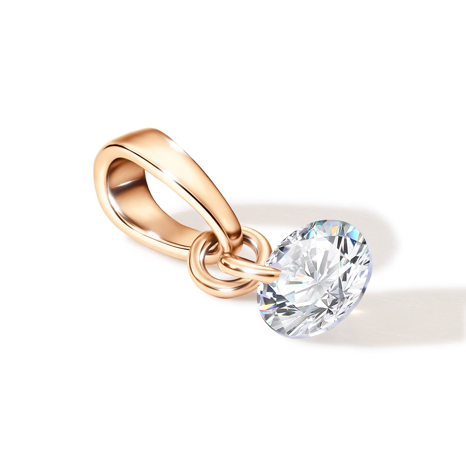 Золотая подвеска с фианитом