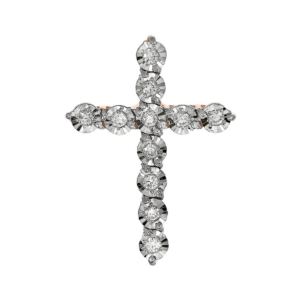 Подвеска-крестик из золота с бриллиантами