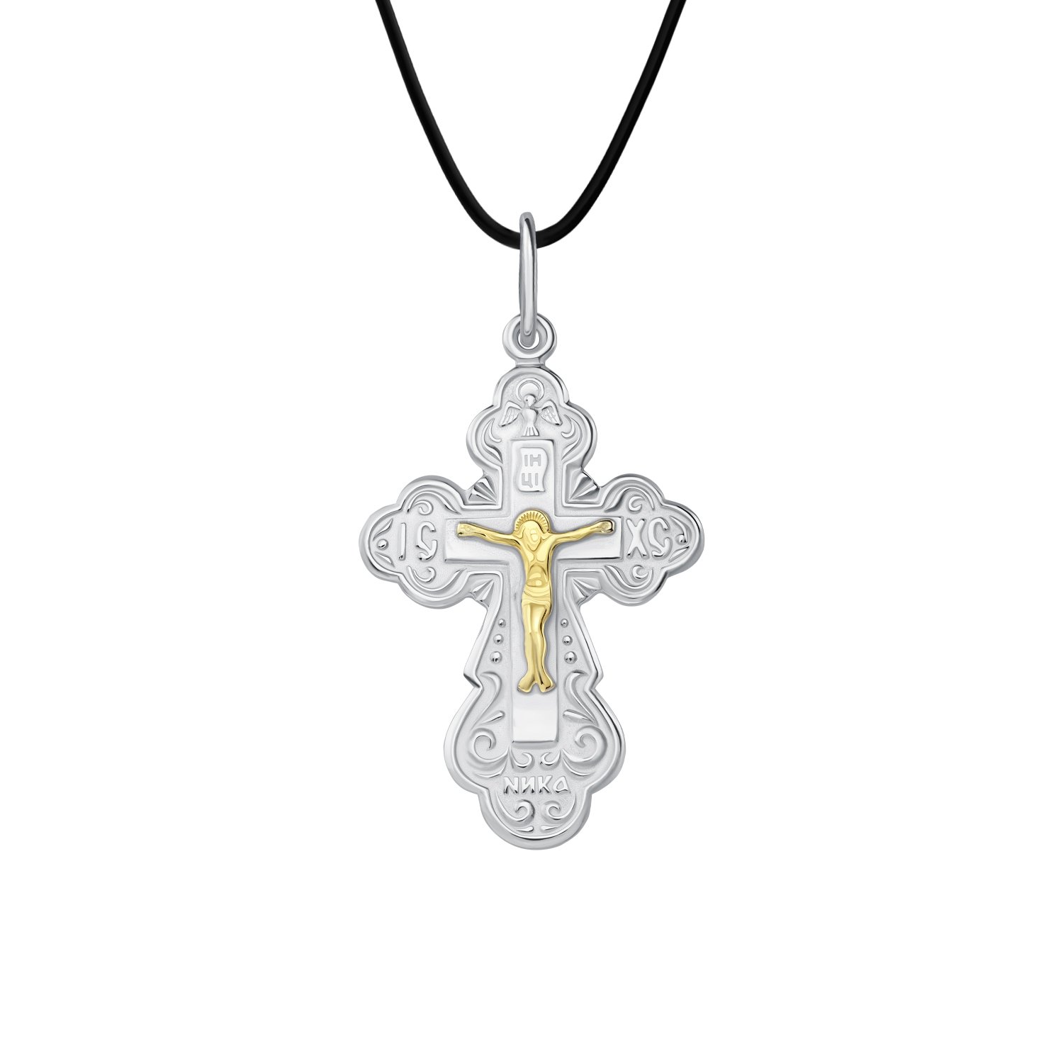 Серебряный крест с позолотой