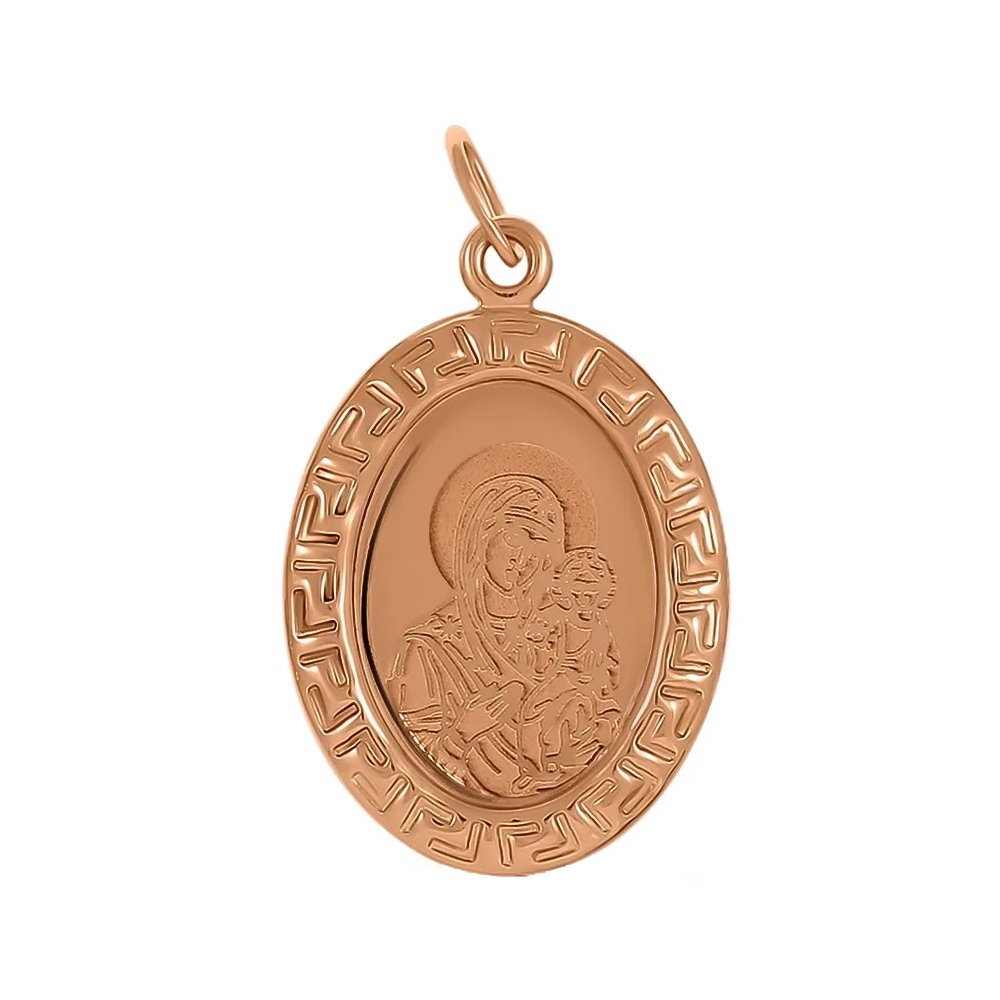 Золотая подвеска Икона Смоленская Божья Матерь