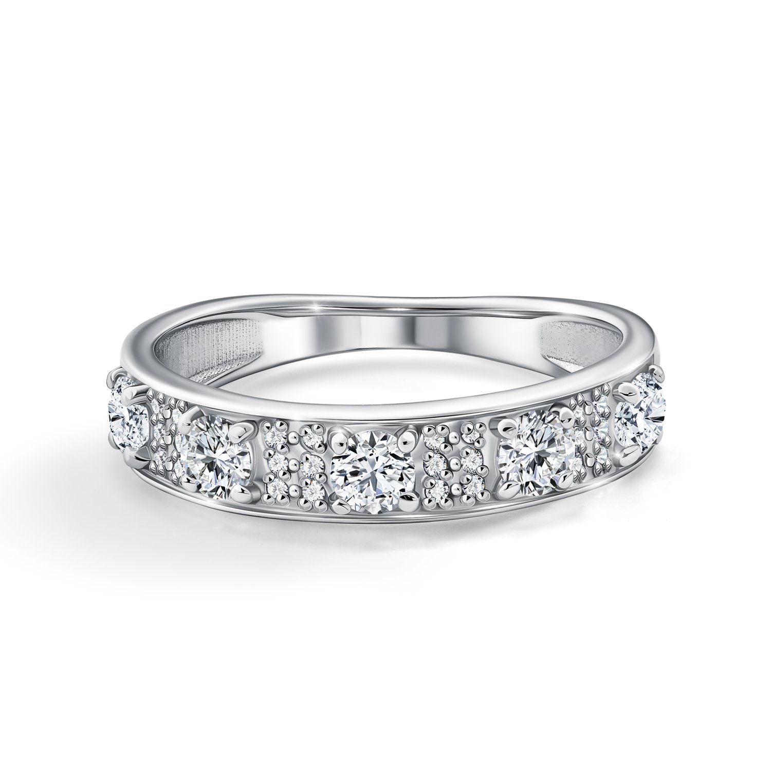 Серебряное кольцо с бриллиантами выращенными