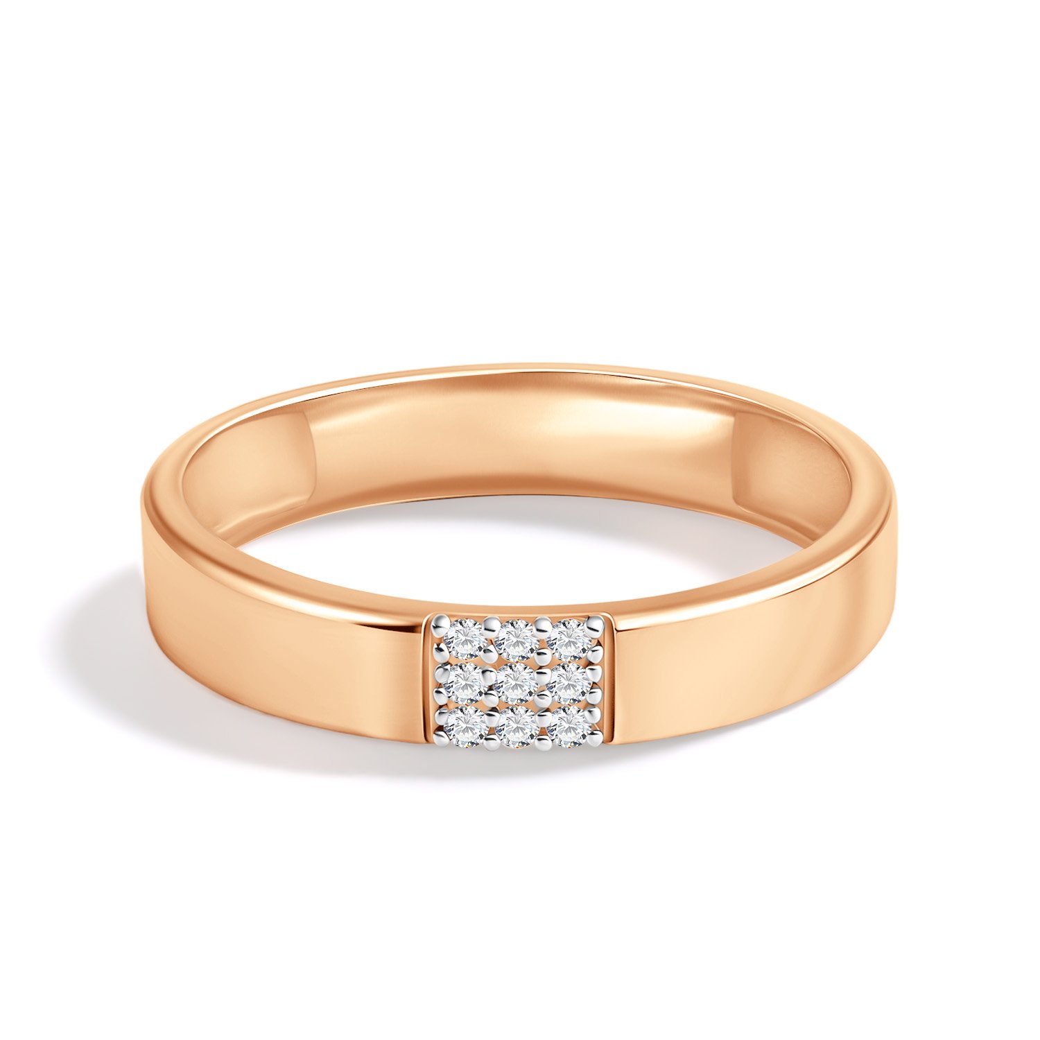 Золотое обручальное кольцо с бриллиантами