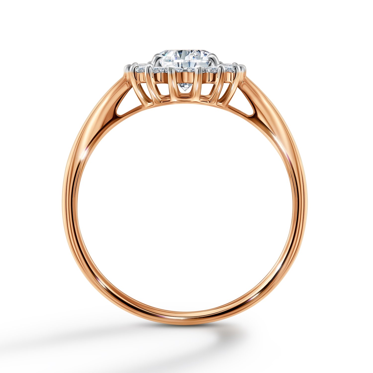 Золотое кольцо с бриллиантами выращенными