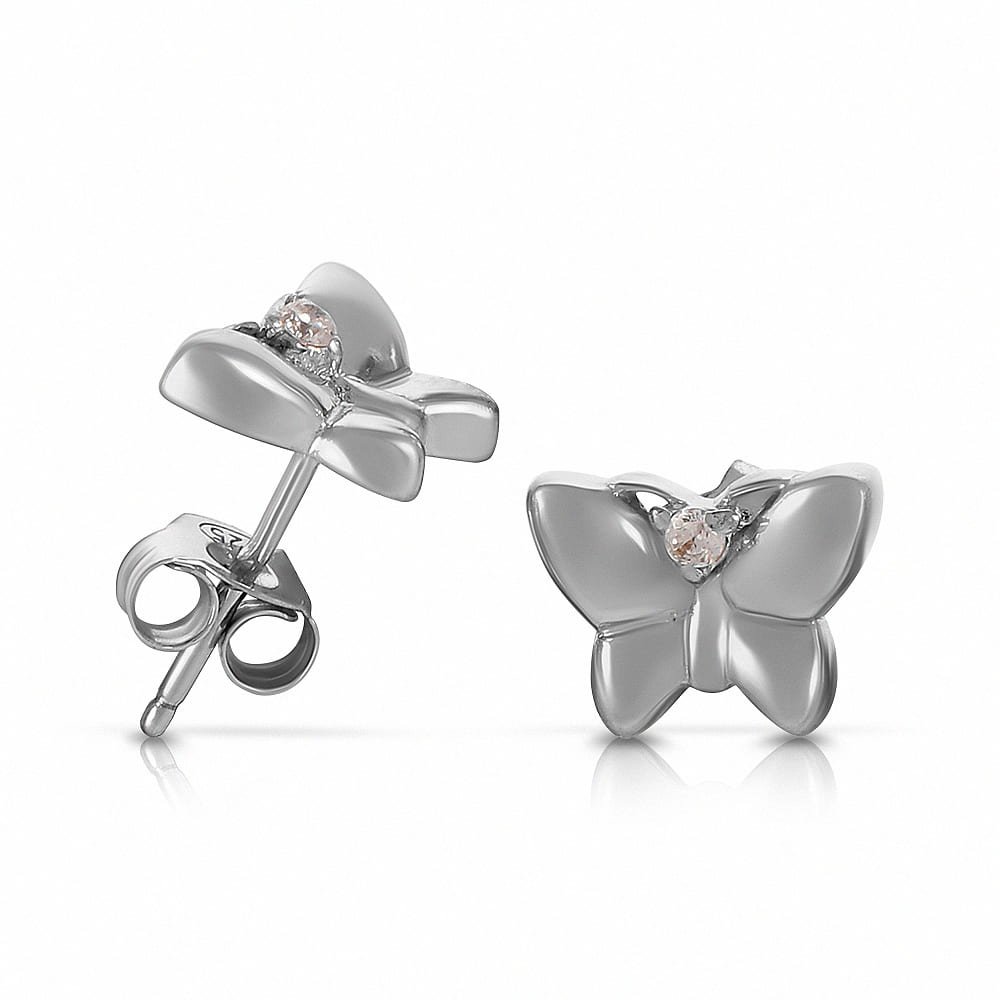 Фото «Серебряные серьги Бабочка с фианитами»