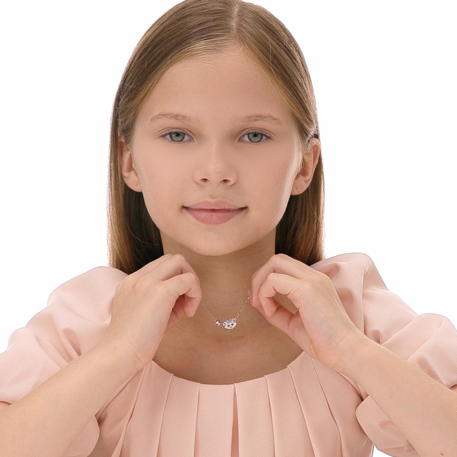 Фото «Серебряное колье с эмалью и фианитом»