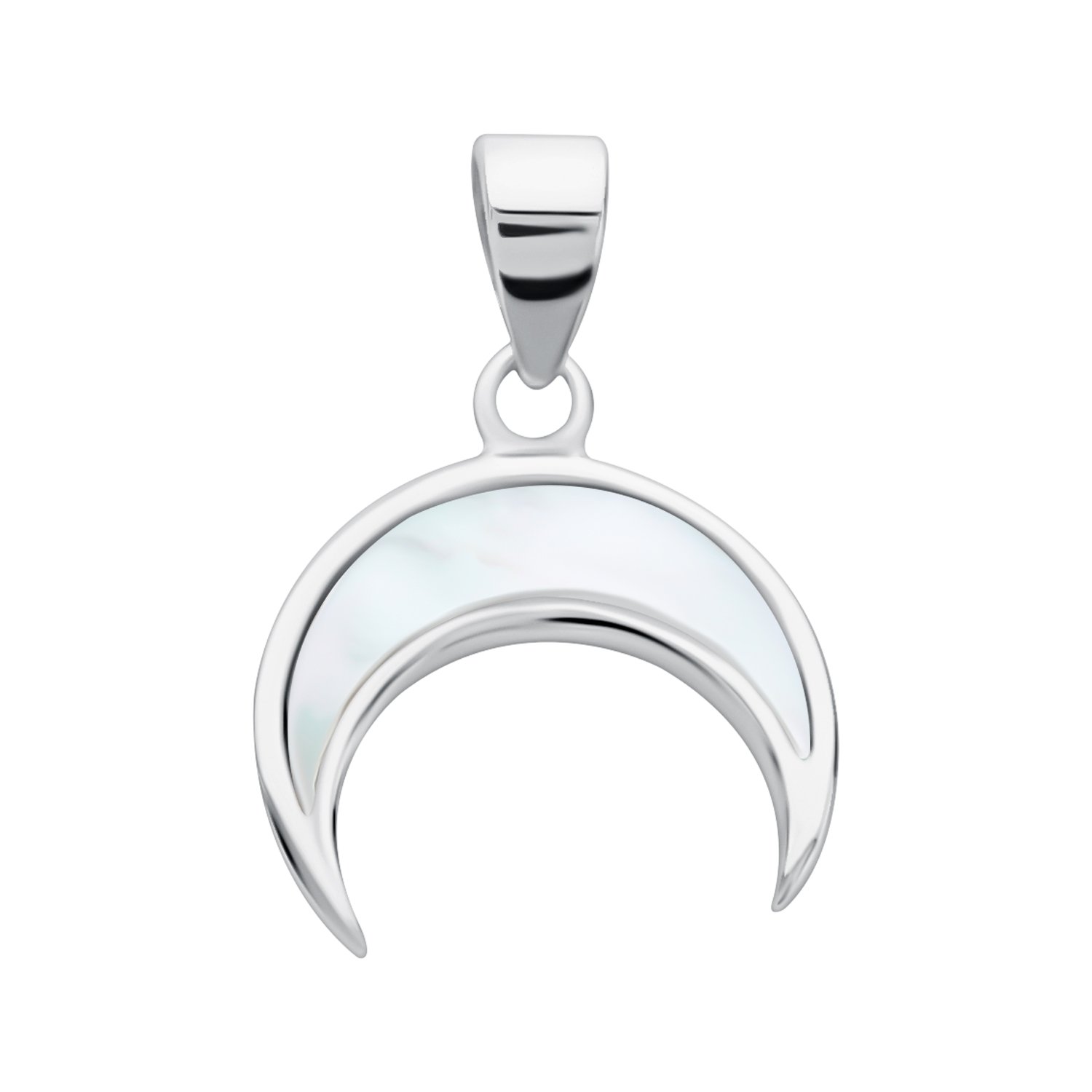 Серебряная подвеска с перламутром и родированием