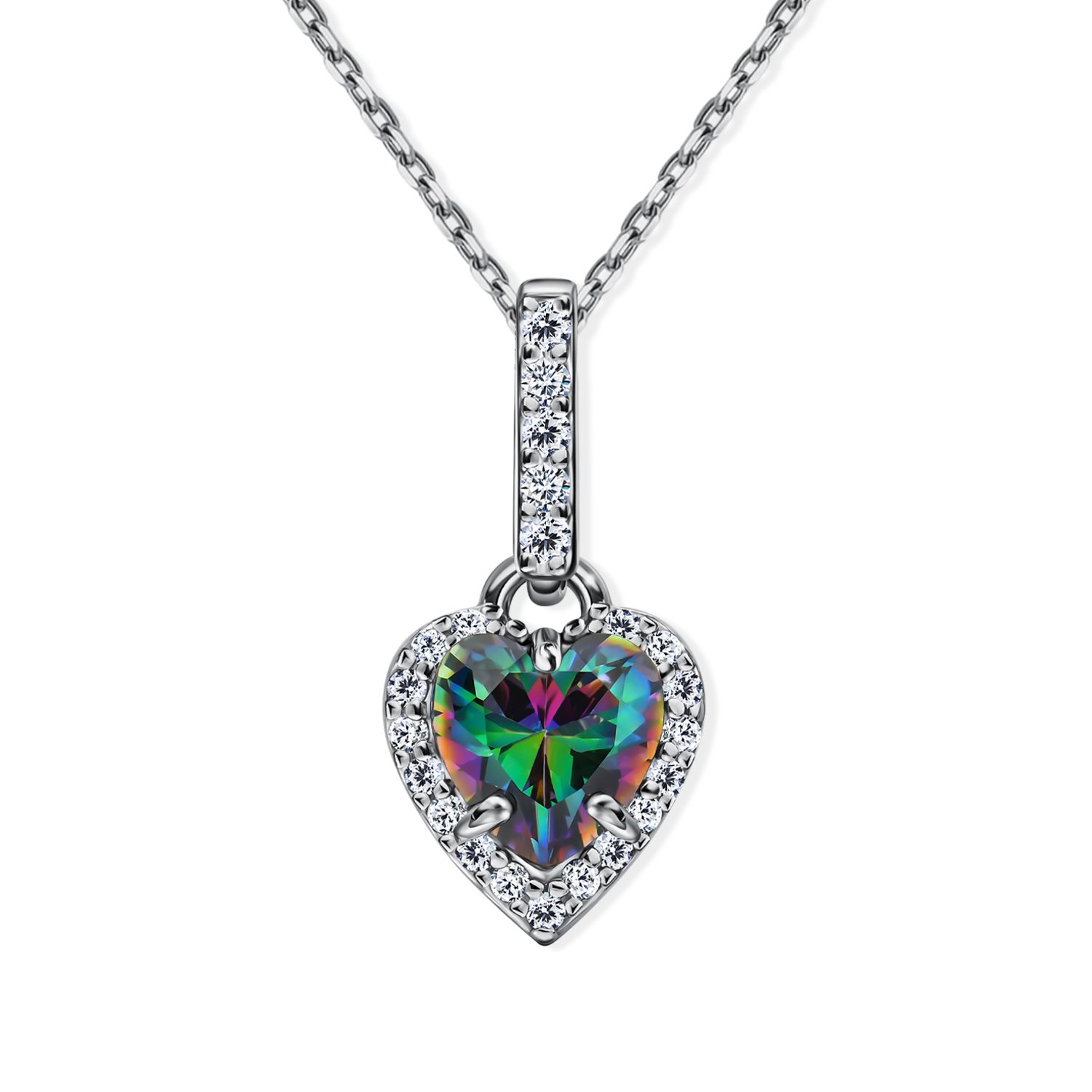 Серебряная подвеска с кварцем и фианитами