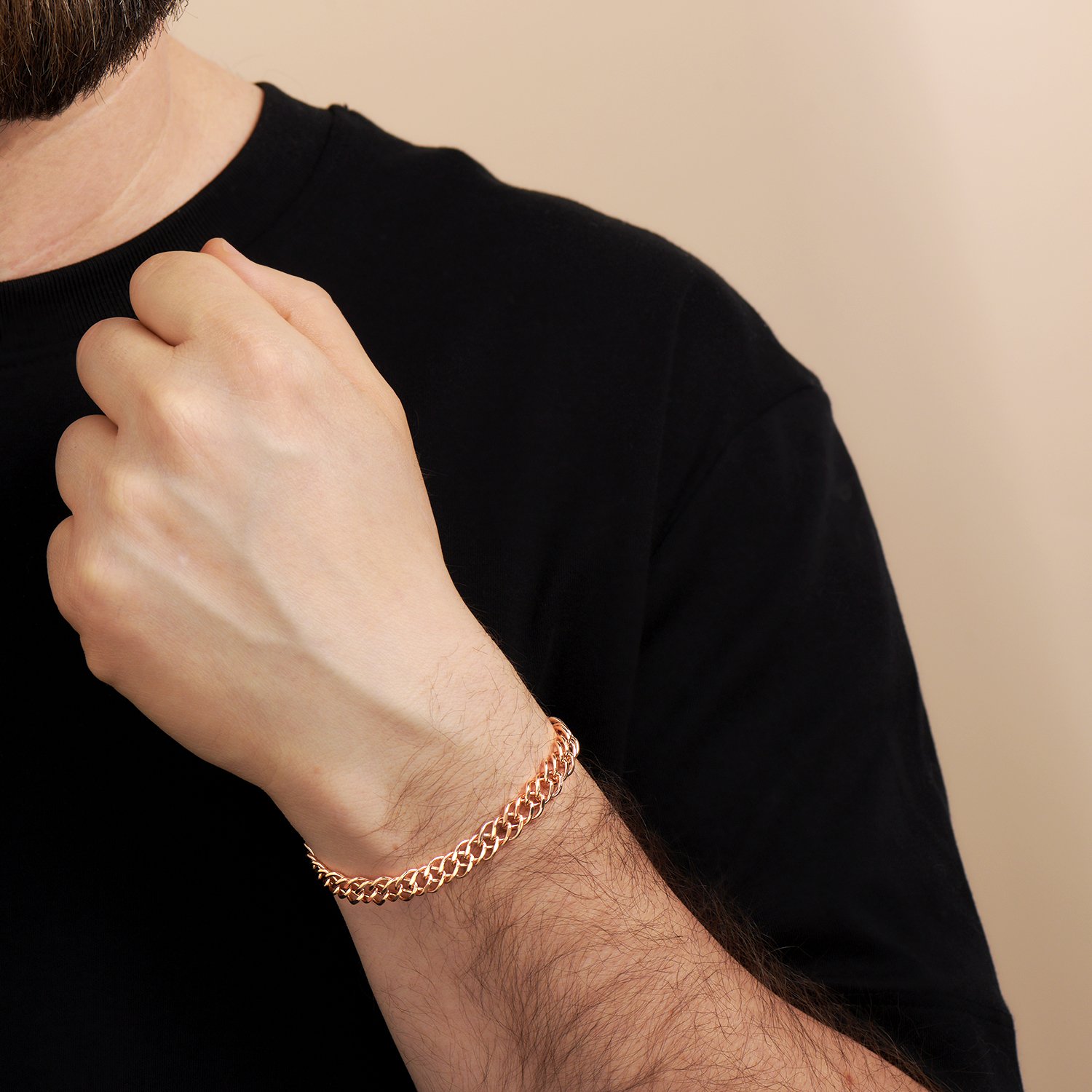 Золотой браслет облегченный