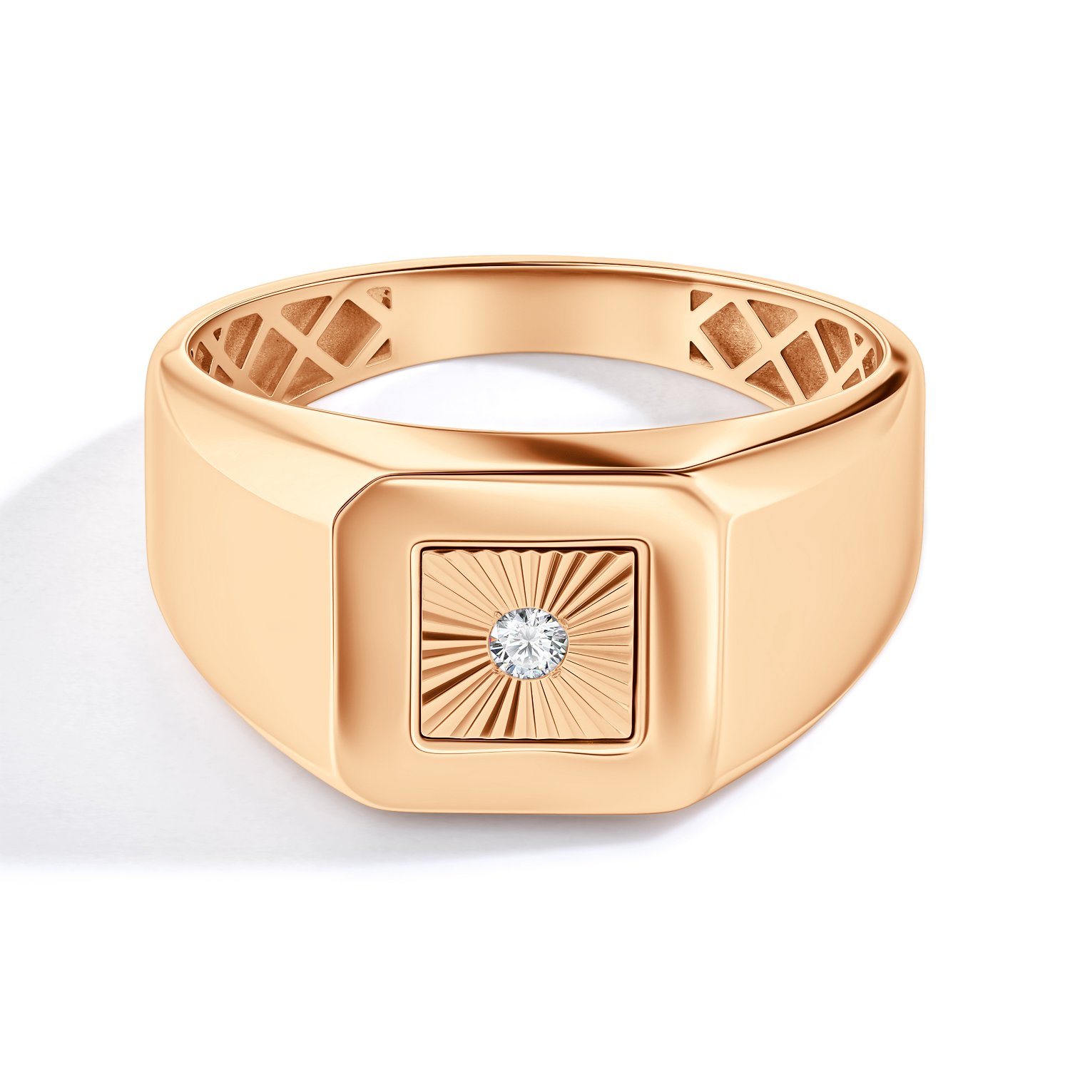 Золотая печатка с бриллиантом