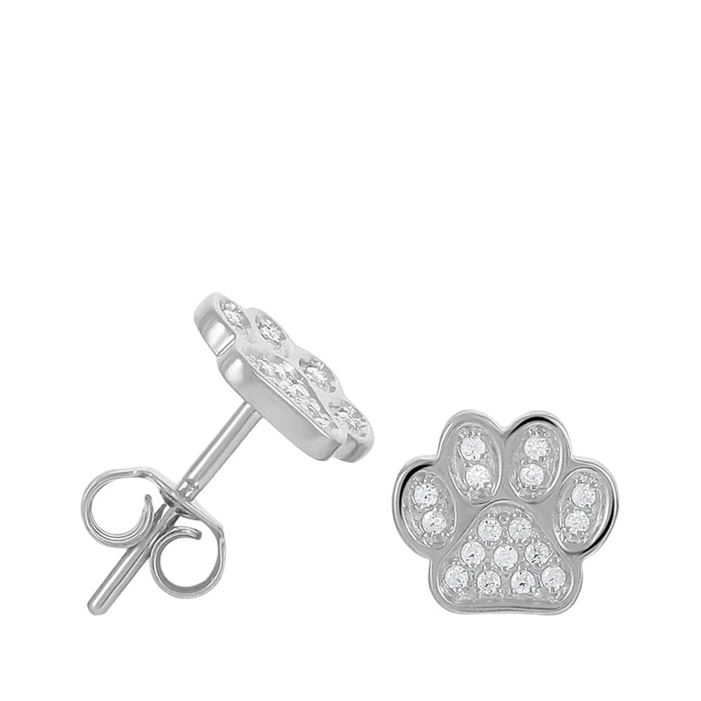 Фото «Серьги-пусеты TALANT Лапка из серебра с фианитами»