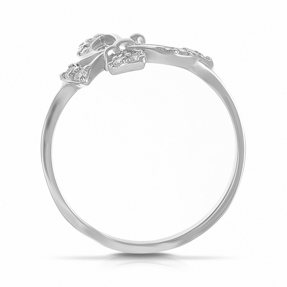 Кольцо Бабочка из серебра с фианитами