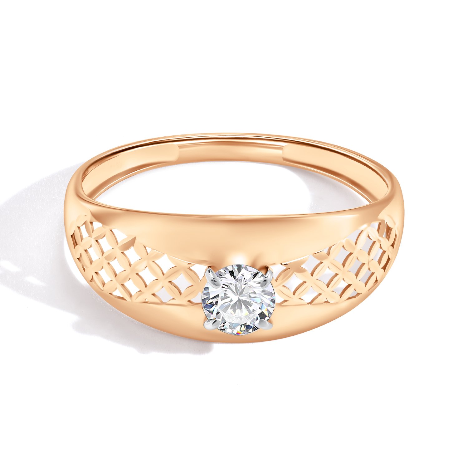 Золотое кольцо с фианитом