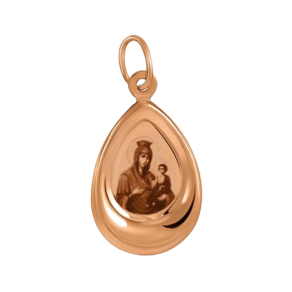 Золотая подвеска Икона Иверской Божией Матери