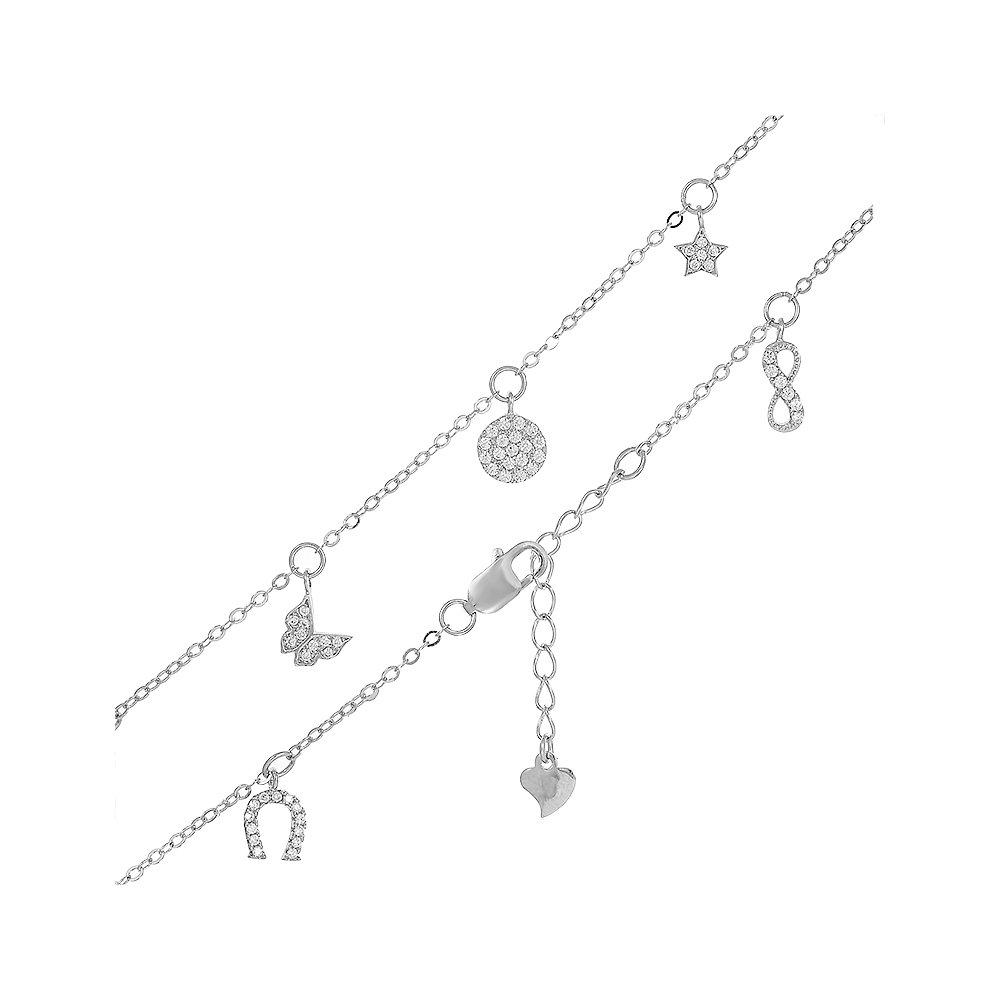 Фото «Серебряный браслет с фианитами и родированием»