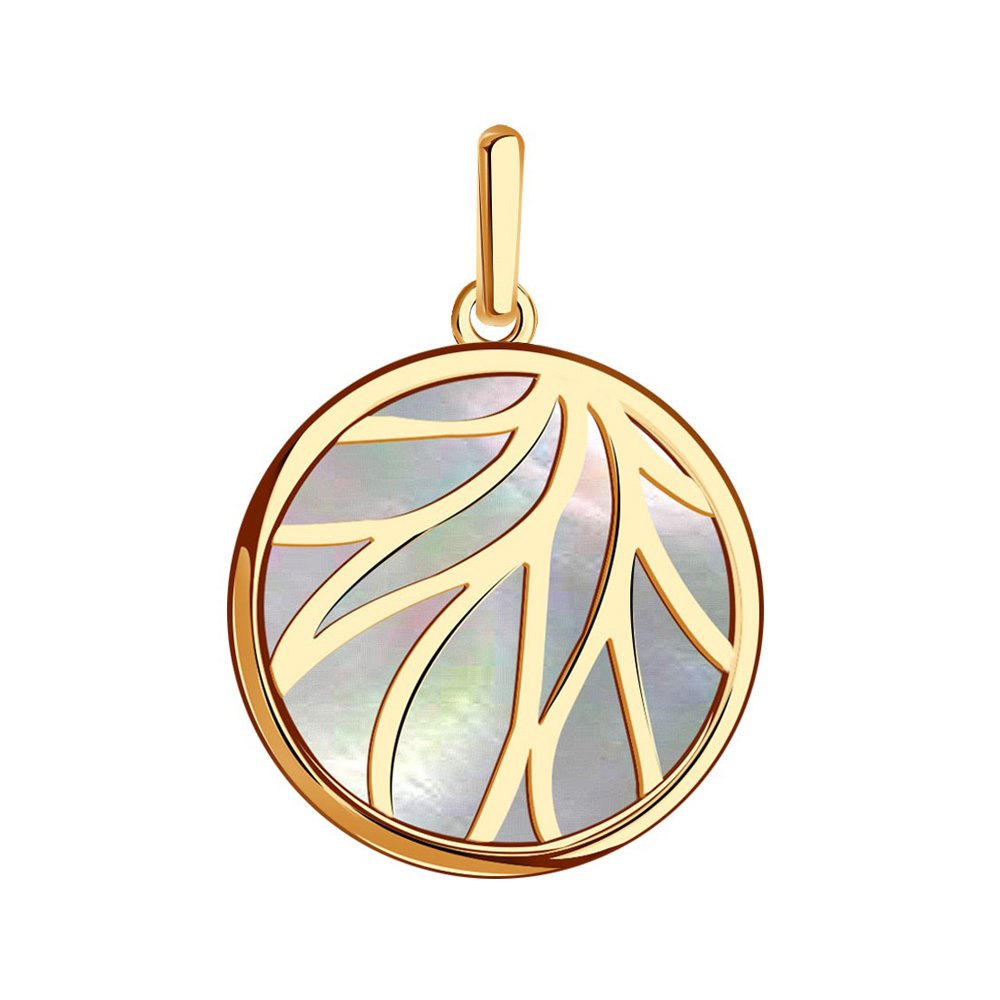 Золотая подвеска с перламутром