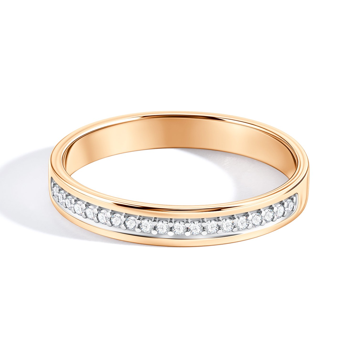 Золотое обручальное кольцо с бриллиантами