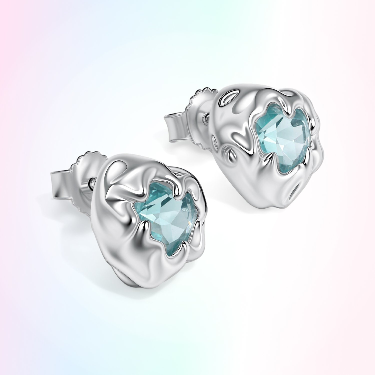 Серебряные серьги с фианитами