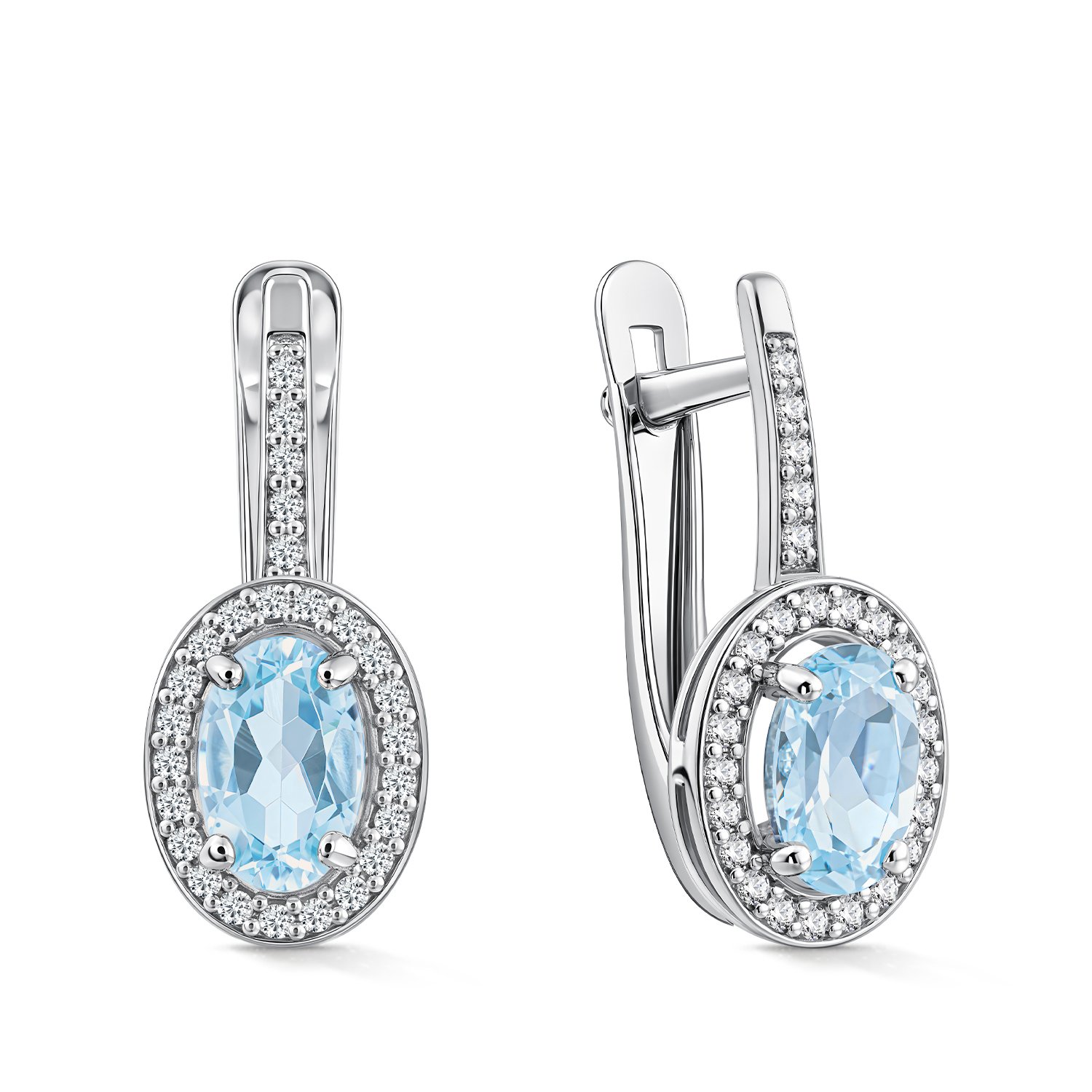 Фото «Золотые серьги с топазами Sky и фианитами»