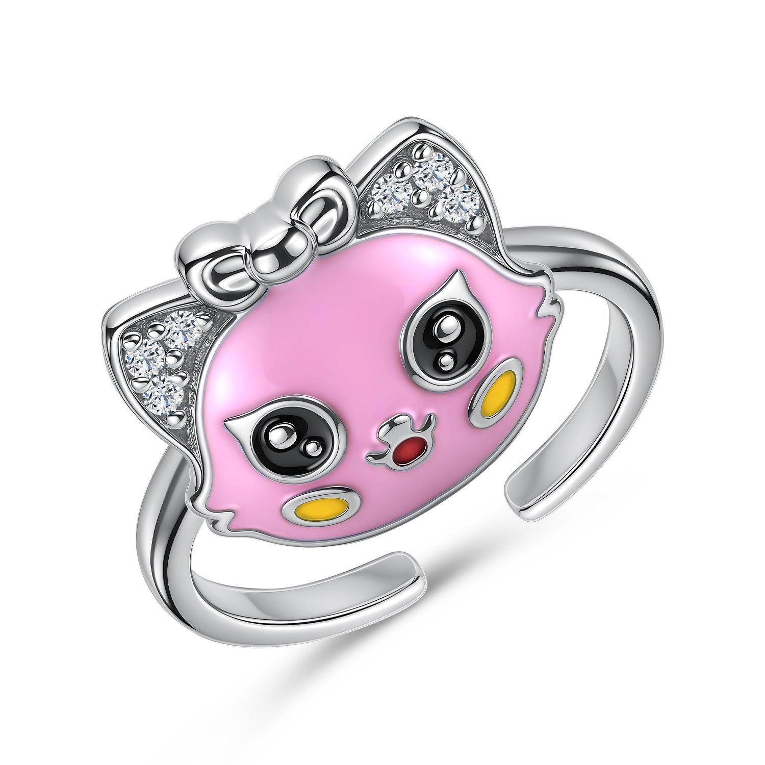 Фото «Серебряное кольцо с эмалью и фианитами»