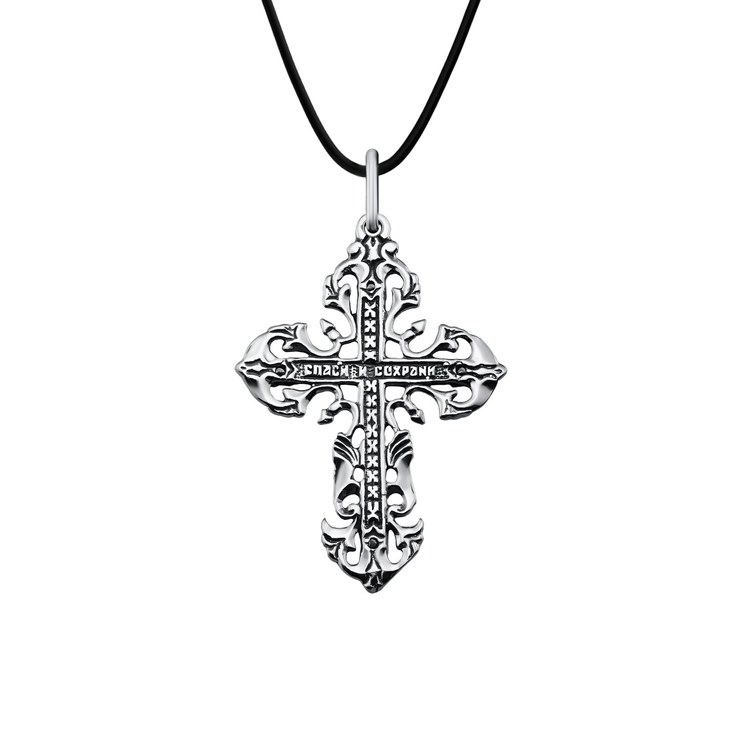 Серебряный крест с фианитами