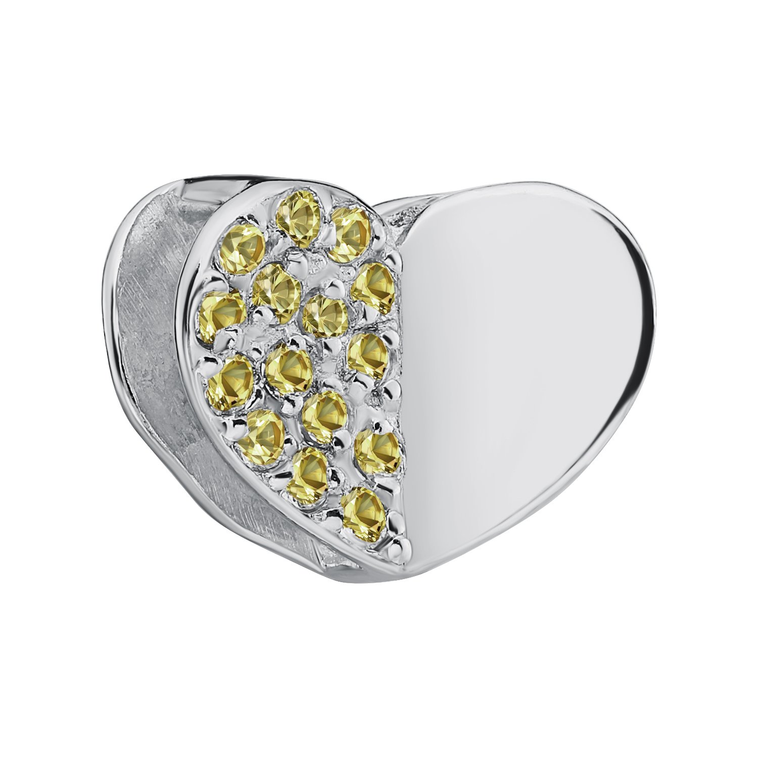 Серебряный шарм с фианитами