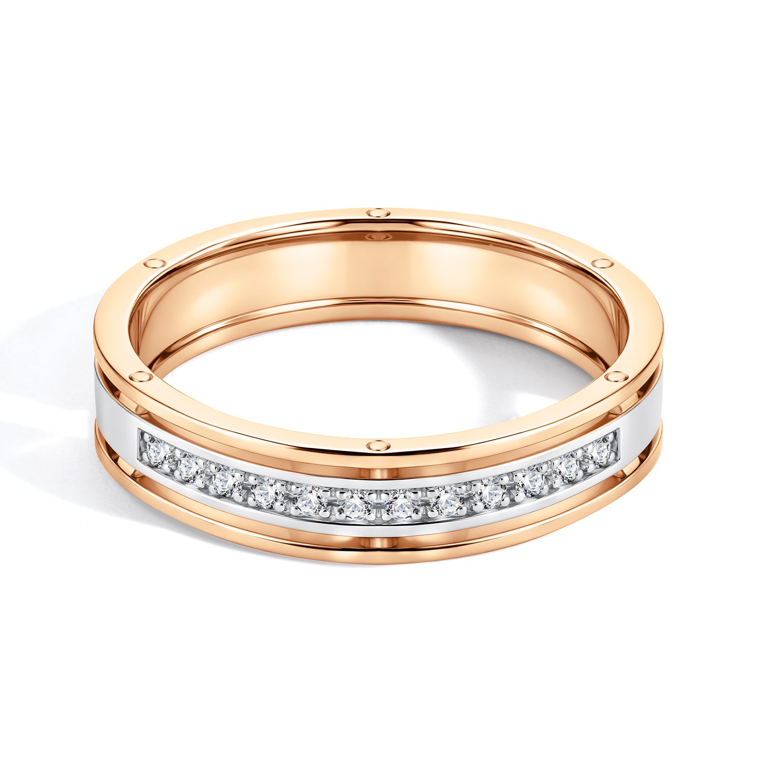 Золотое обручальное кольцо с бриллиантами