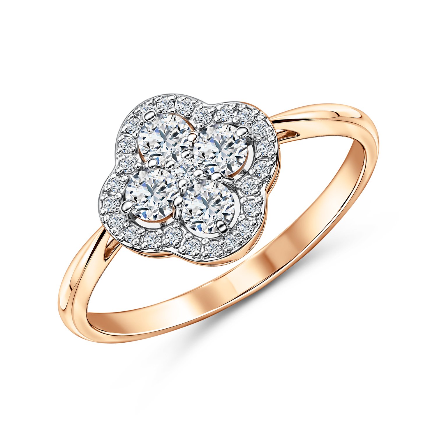 Фото «Золотое кольцо с бриллиантами выращенными»