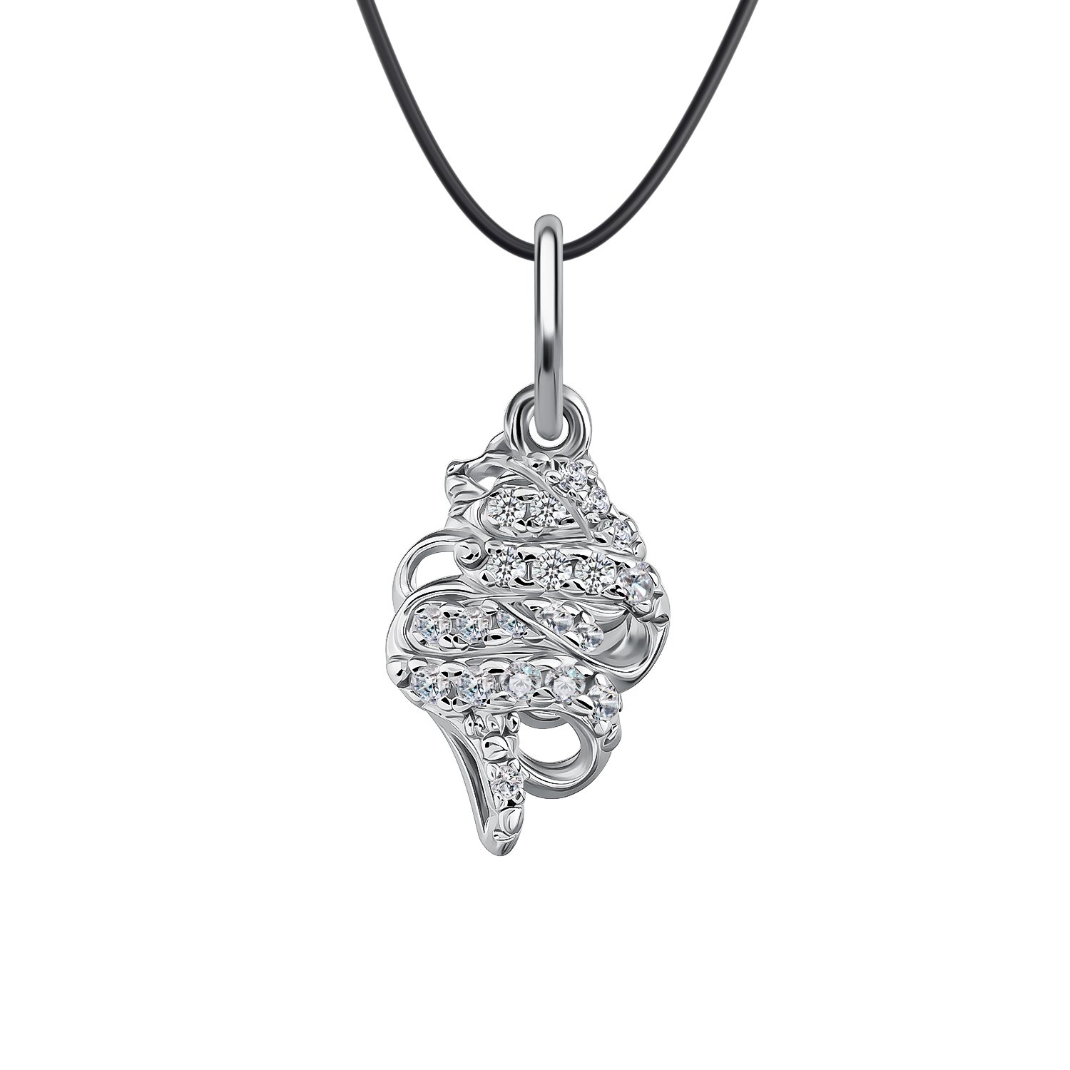 Серебряная подвеска с фианитами